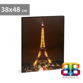   LED-es fali hangulatkép - "Eiffel torony" - 2 x AA, 38 x 48 cm