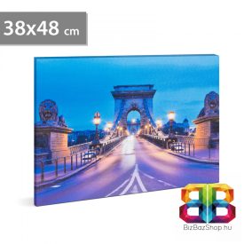   LED-es fali hangulatkép - "Lánchíd" - 2 x AA, 38 x 48 cm
