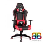 Gamer szék - derékpárnával, fejpárnával - piros