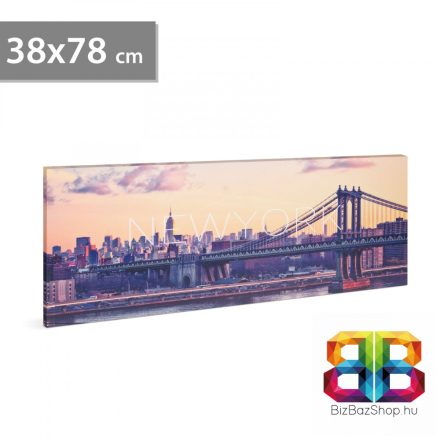 LED-es fali hangulatkép - "New York" - 2 x AA, 38 x 78 cm